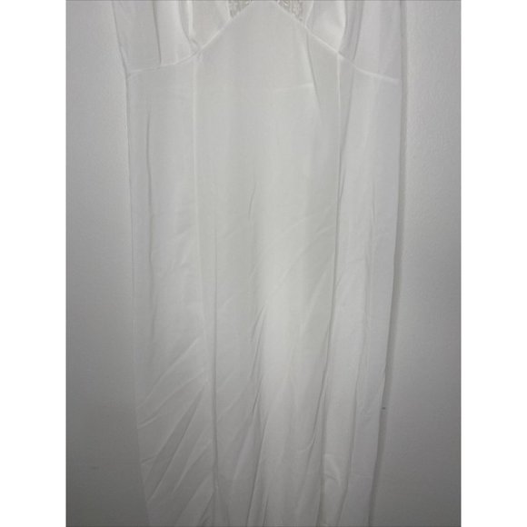 Vintage Artemis White Full Slip Embroidered Sheer Sz 34 B Tall 1950's Dress - Picture 3 of 9